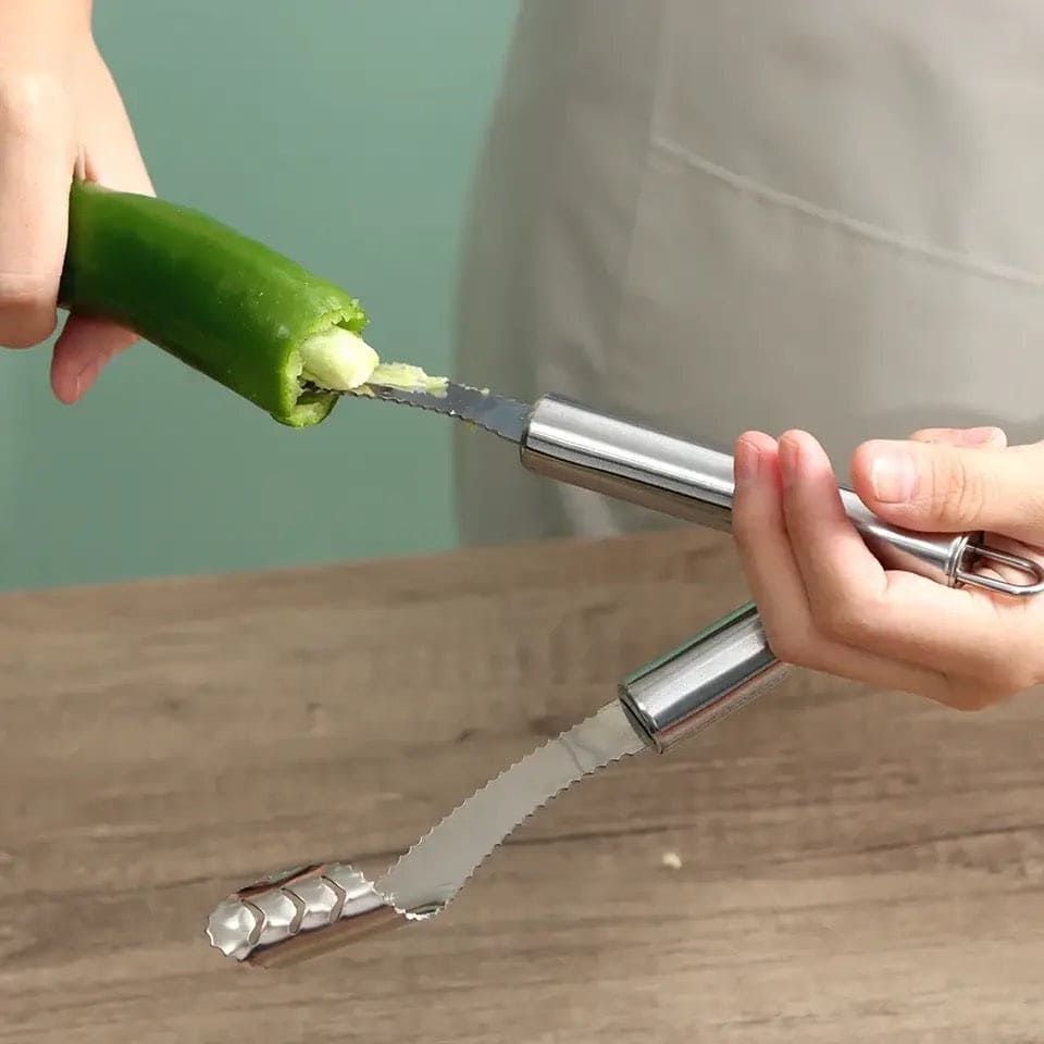 Pepper Core Cleaner, Vegetable Slicer Cutter, Corers Seed Remover, Jalapeno Pepper Corer Cutter Slicer, Core Seed Remover, Steel Pepper Core Seeder, Multifunction Fruit And Vegetable Corer