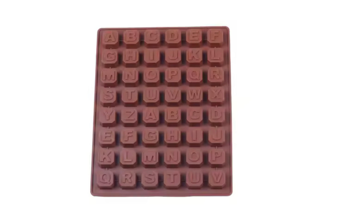 Silicone Alphabet Letters Shape Chocolate Mold, Chocolate Ice Cube Candy Maker Tray, Non Stick Cake Decoration Mold, Mini Alphabet Letters Shape Mold