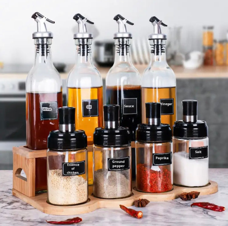 180ml Lead Free Sealed Seasoning Quantitative Salt Pepper Jar,  Pack Of 3pcs Condiment Dispenser Glass Spice Jar Set