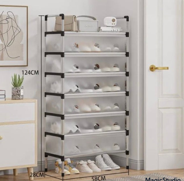 Simple Large Capacity Shoe Organizer, Household Doorstep Shoe Rack, Dustproof Shoe Cabinet Storage Shelf