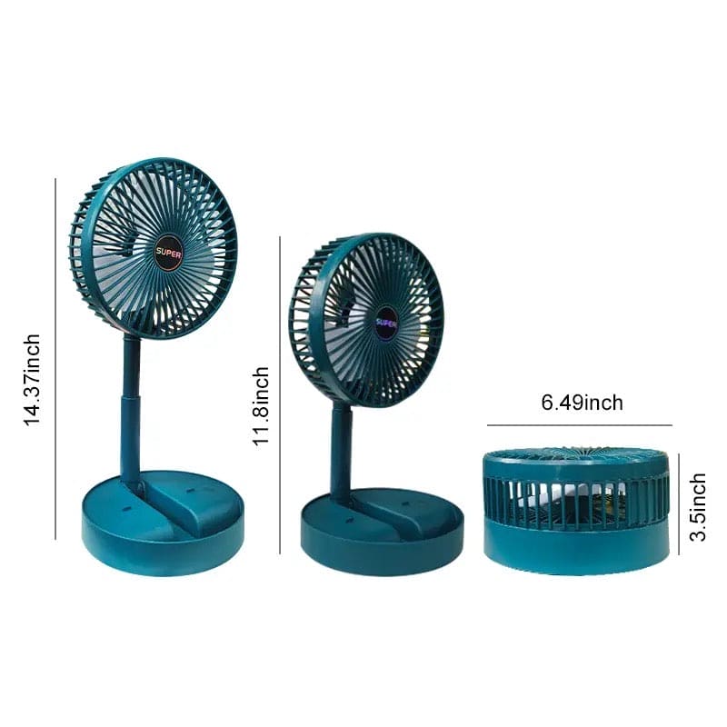 Telescopic Folding Fan, Mini Electric Desktop Fan, Portable Summer Rechargeable Fan, Multifunctional Adjustable Table Fan, Silent Table Top Personal Fan, Super Mobile Stand Folding Fan