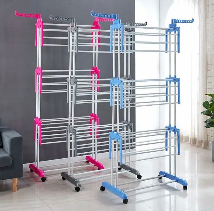 Multifunctional Drying Rack, Moveable Clothes Hanger Rack, Floor Stand ...