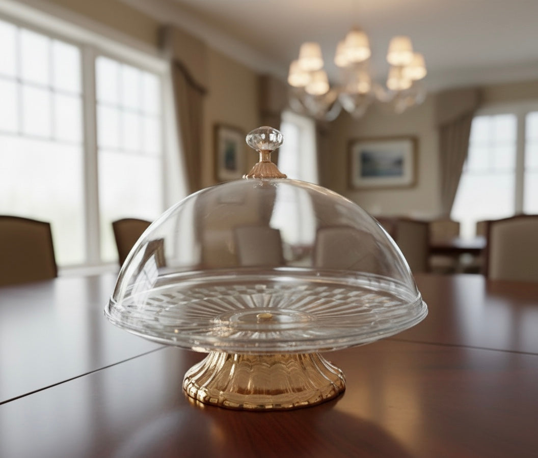 360° Rotating Acrylic Cake Dish With Stand, Transparent Serving Dish ...