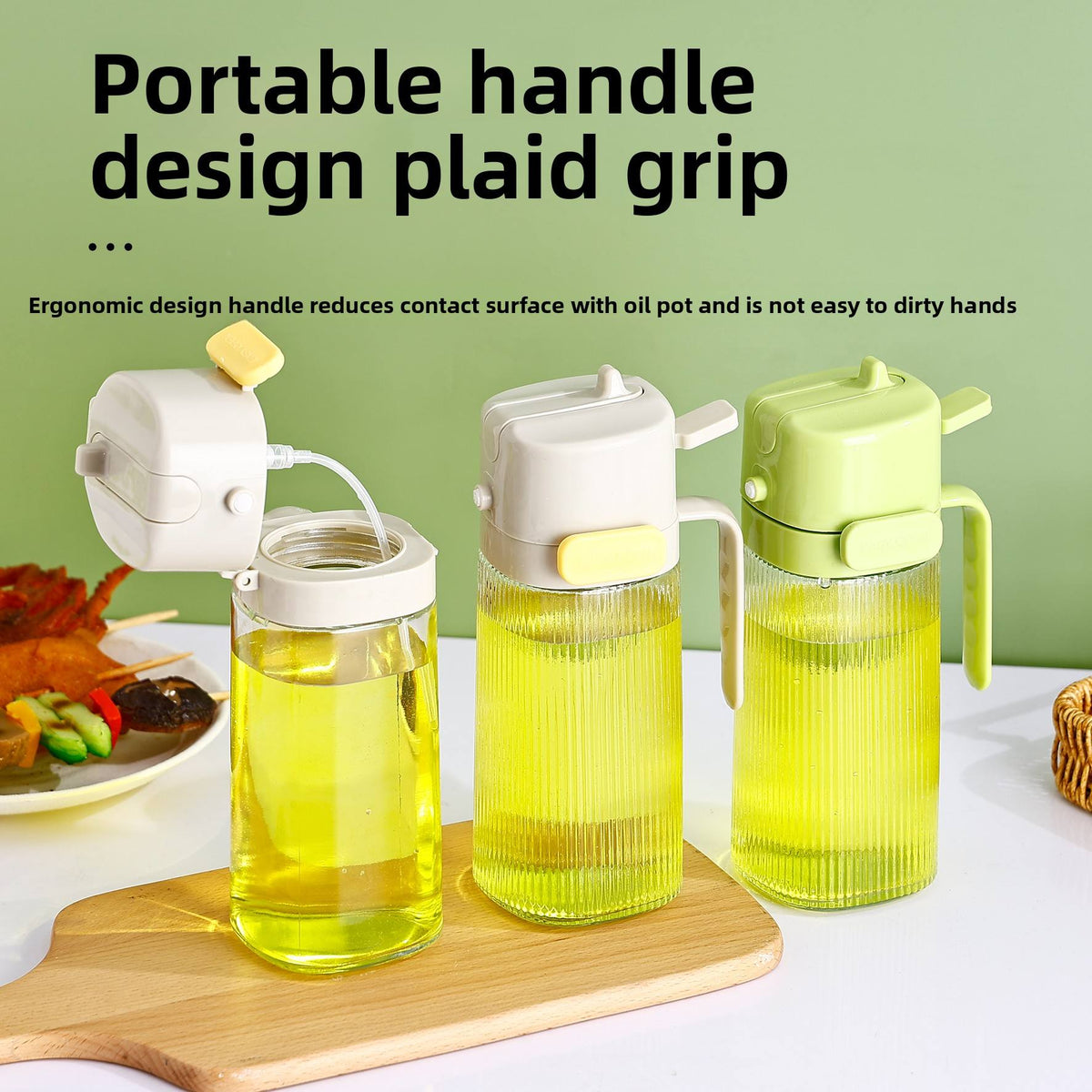 2 in 1 Oil Dispenser Bottle, Oil Sprayer Pot, Kitchen Cooking Oil Pouring Bottle