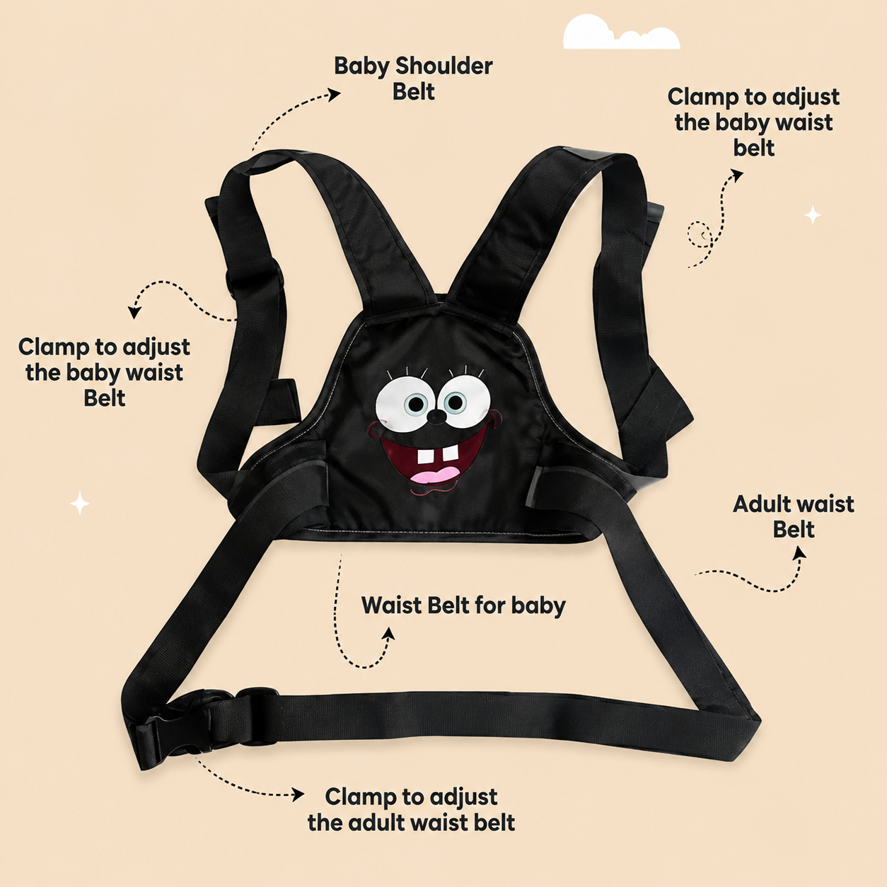 Kid Bike Safety Belt, Kids Support Belt, Child Riding Harness, Little Explorer Bike Belt