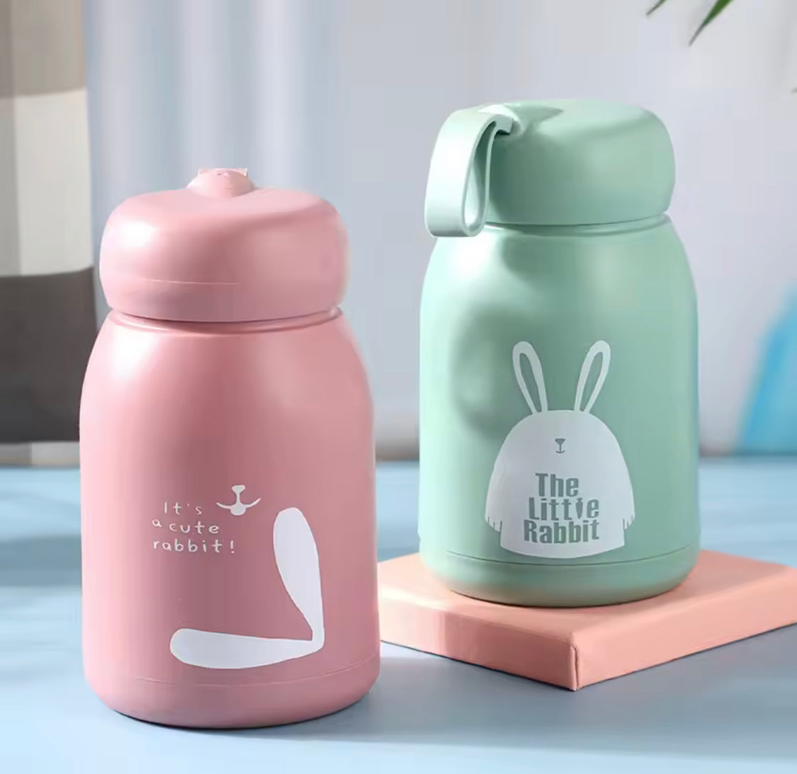 Cute Cartoon Design Water Bottle, Kids Drinking Thermos, Portable School Water Mug