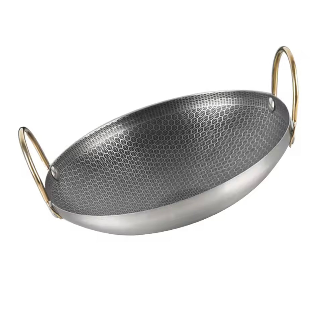 Stainless Steel Double Ear Cooking Pan, Multipurpose Kitchen Cooking Pan, Kitchen Gadgets