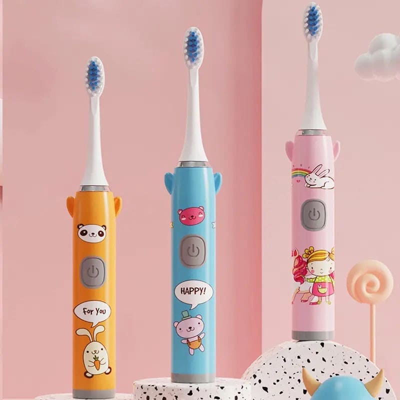 Children Electric Toothbrush, Cartoon Pattern Battery Powered Soft Brush, Rechargeable Toothbrush