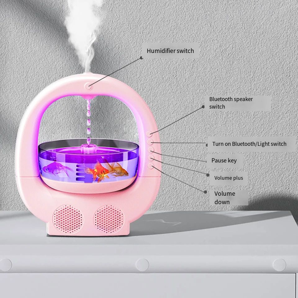 Anti Gravity Fish Aquarium Humidifier Portable Mini Humidifier Color eveen.pk