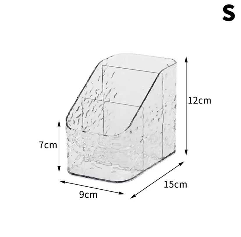 3 And 4 Compartments Acrylic Cosmetic Organizer, Transparent Makeup And Skincare Product Holder, Office Desk Stationery Box