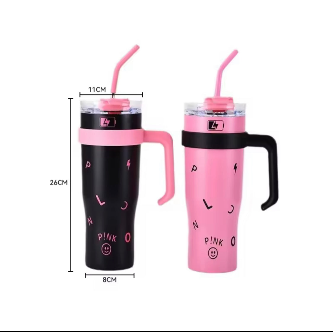 1200ML Stainless Steel Tumbler, Insulated Water Bottle Thermos, Large Water Tumbler For Travel, Leak Proof Tumbler With Steel Straw