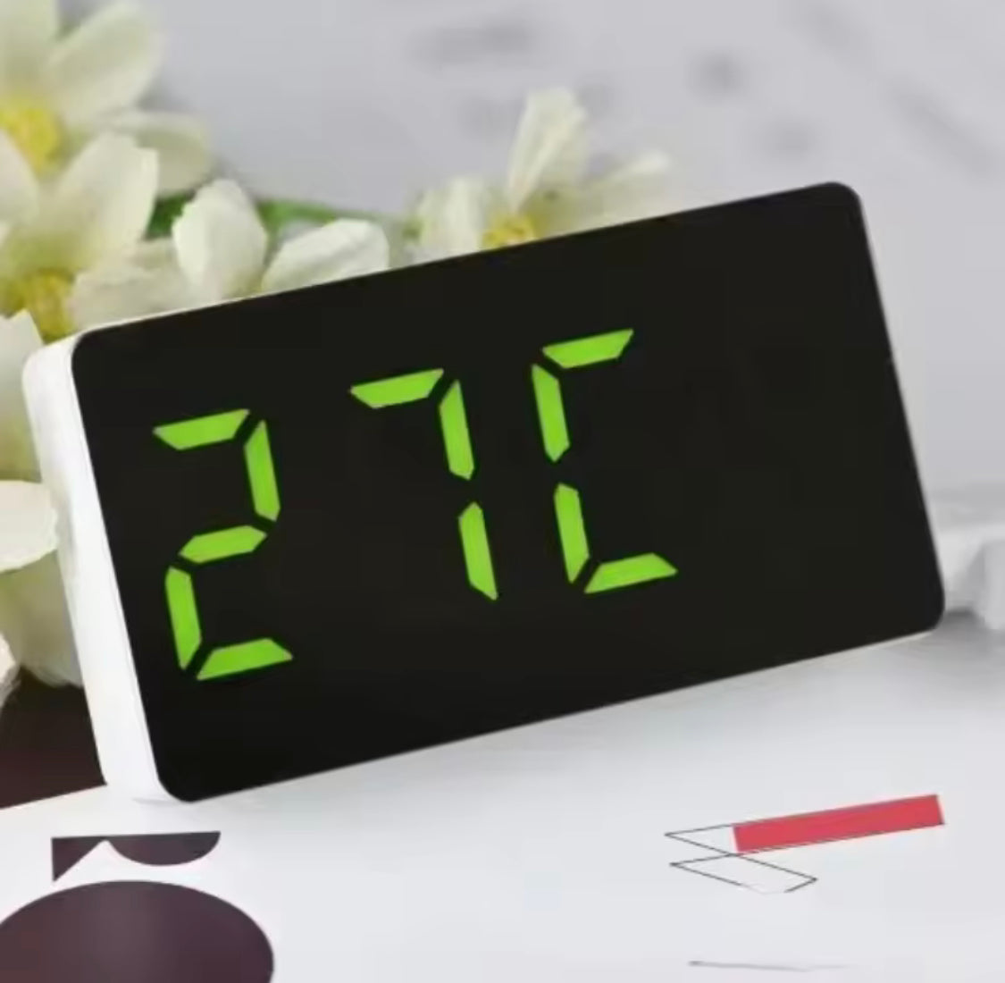 USB Operated Multifunction Alarm Desk Clock, Mirror Table Clock, Mini Digital Alarm Clock