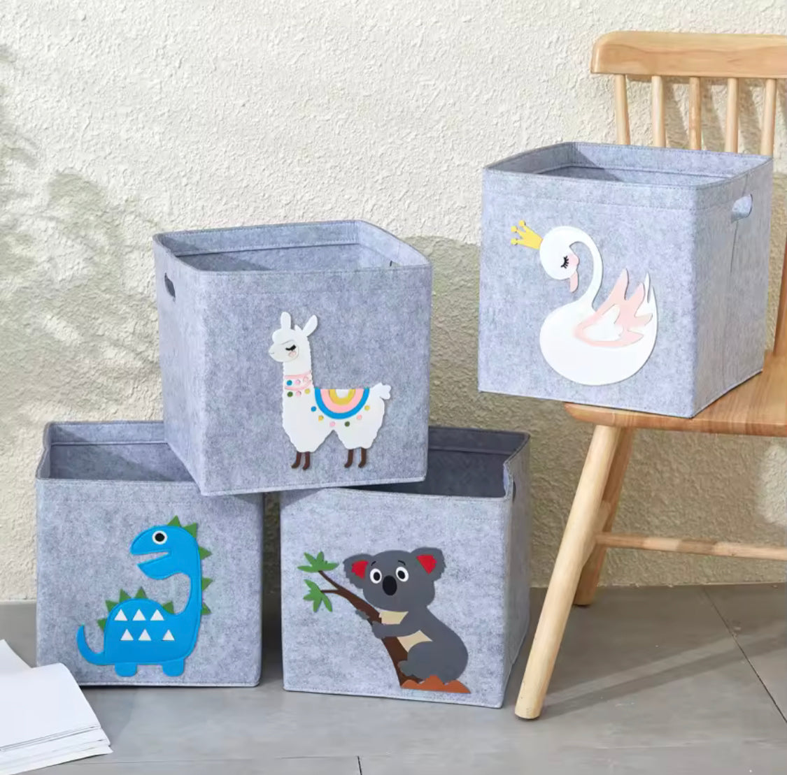 Kids Cartoon Storage Box, Kids Toys Storage Basket, Foldable Kids Toys Organizer, Cube Folding Toys Storage Box