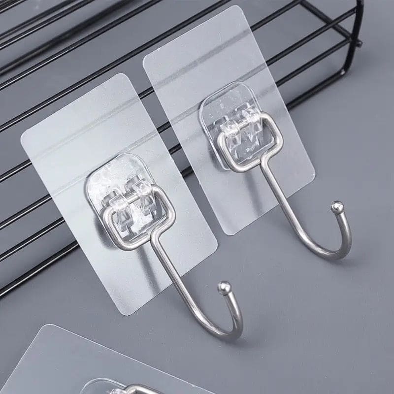 Rotatable Sticky Hanger, Transparent Wall Hooks, Strong Self Adhesive Anti-slip Hook, Punch Free No Trace Storage Hangers For Home Kitchen Bathroom, Multipurpose Wall Hanger, Load Bearing Sticky Hooks