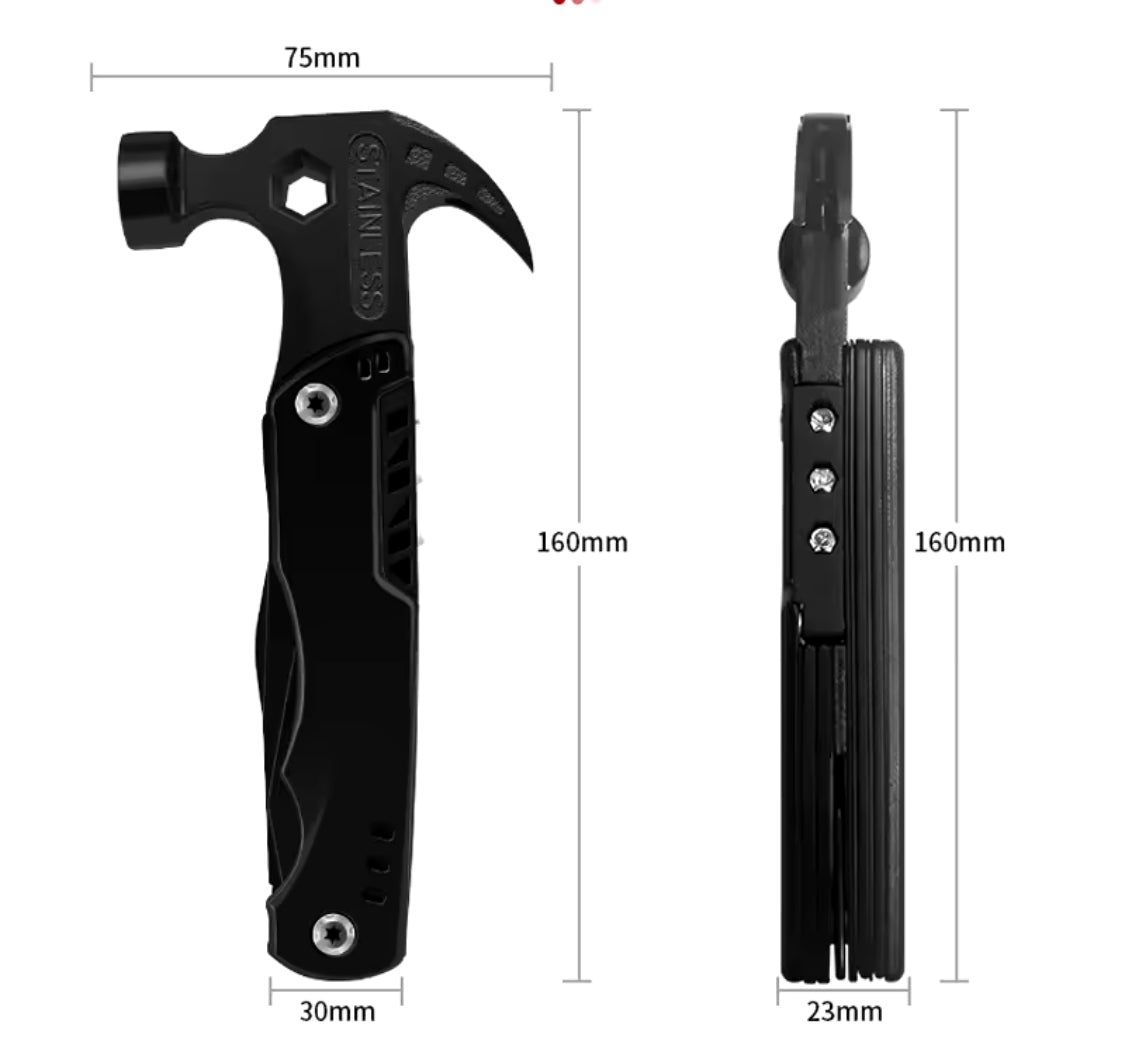 Multifunctional Claw Hammer, Stainless Steel Hammer With Knife And Screwdriver, Outdoor Portable Folding Plier