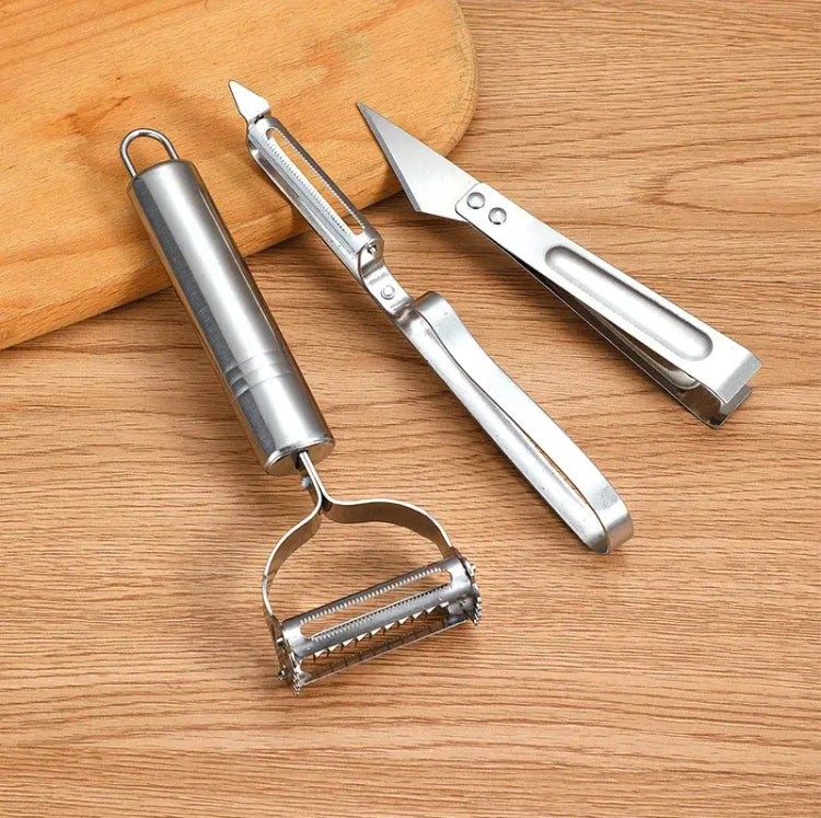 Versatile Stainless Steel Peeler, Kitchen Vegetable Tool Set