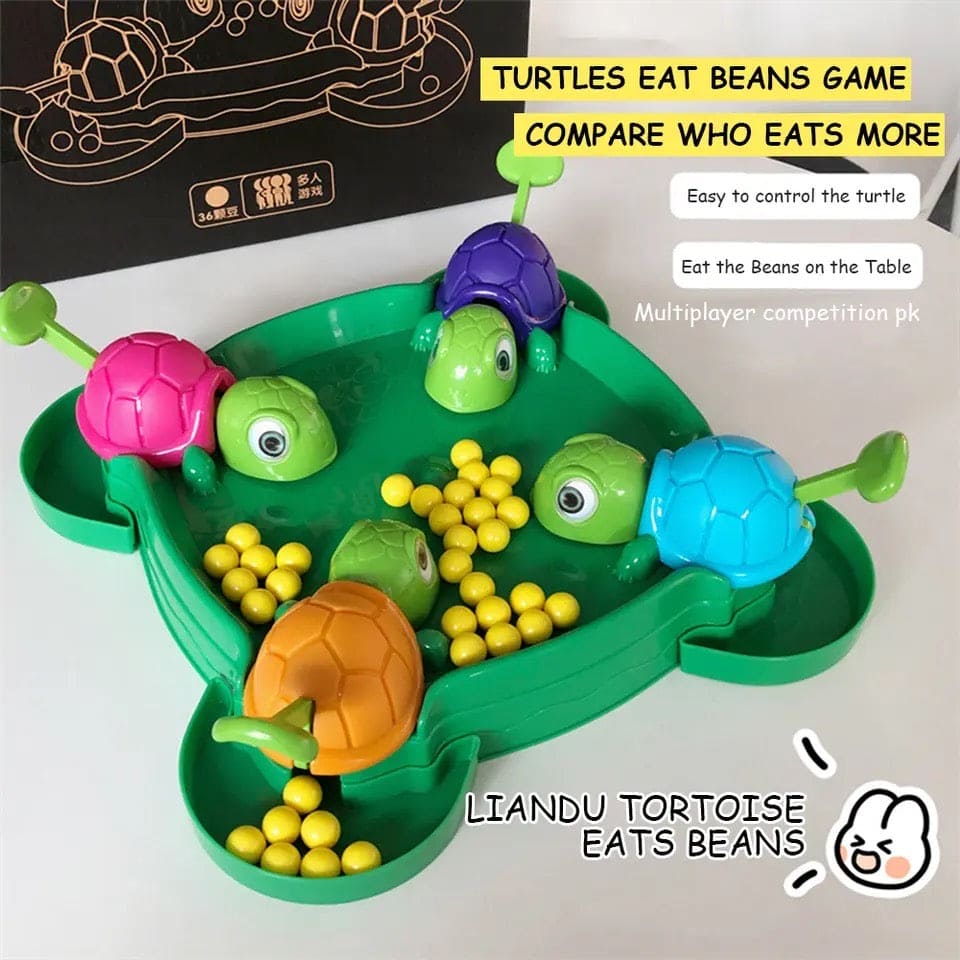 Hungry Turtle Board Toy, Turtle Snatching Bean Ball Table Game, Kids Desktop Competitive Game, Multiplayer Competitive Race Toy, Children's Little Turtle Eating Beans Toy, Creative Launchers Game