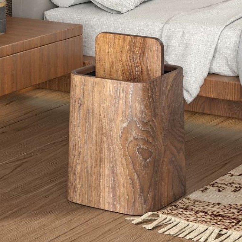 Durable Vintage Trash Can with a Flip Lid, Stylish Square Waste Bin, Stylish Compact Swing Top Bin