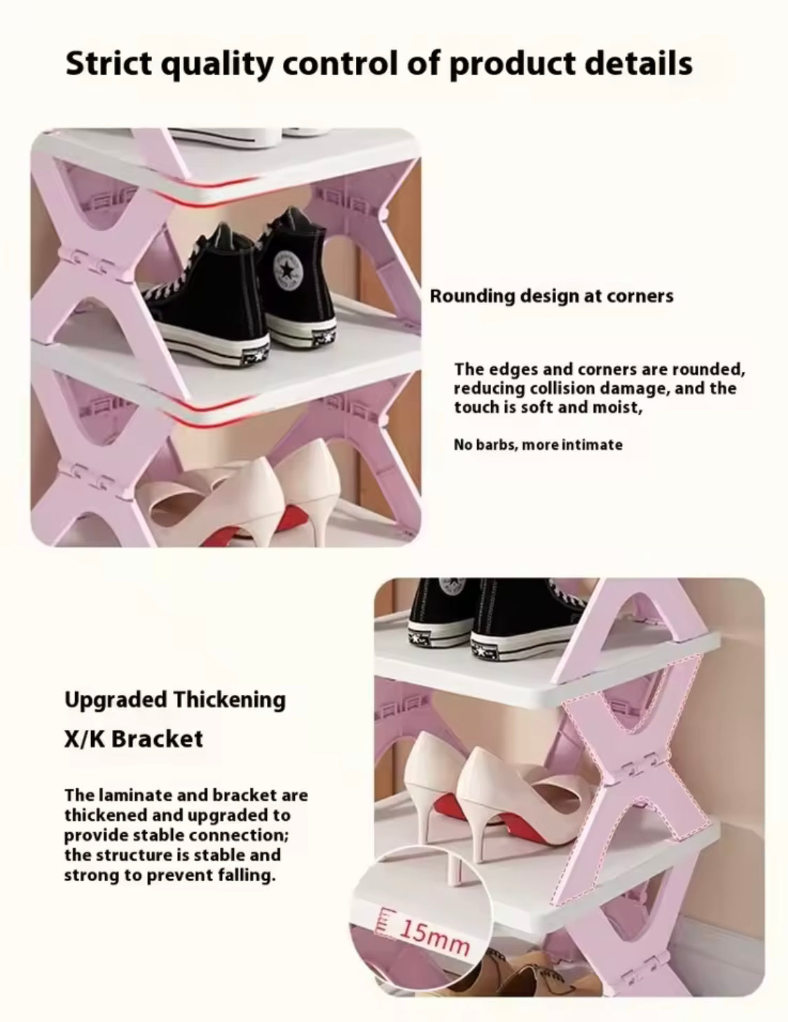 Plastic Portable Folding Shoe Rack, Multi Layer Foldable Storage Rack ...