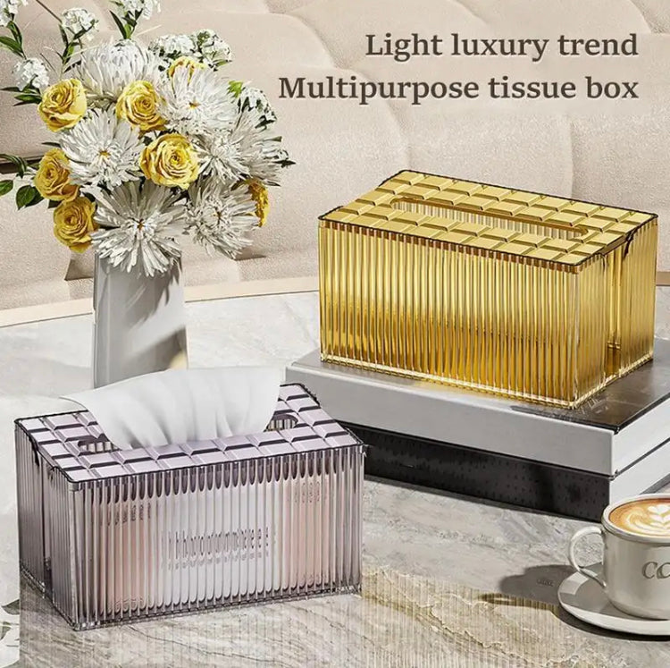 Plastic Luxury Napkin Holder, Rectangular Tissue Storage Organizer, Transparent Napkin Storage Box