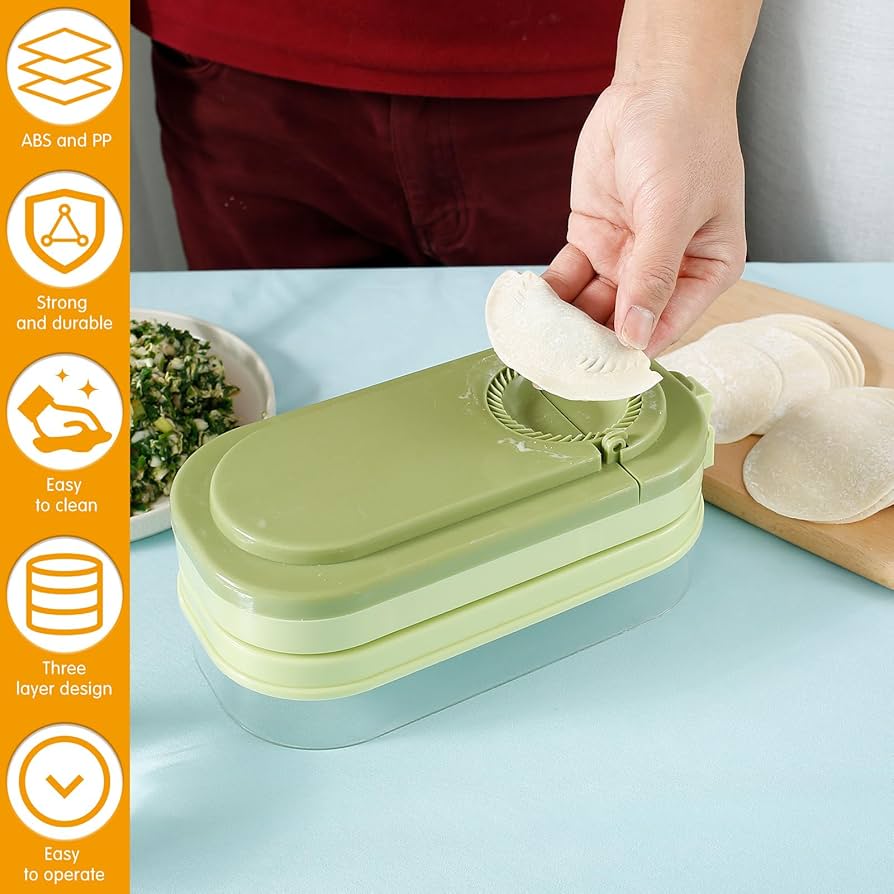 Multifunctional Dumpling Maker, Manual Dough Press Mold, Plastic Dumpling Storage Box