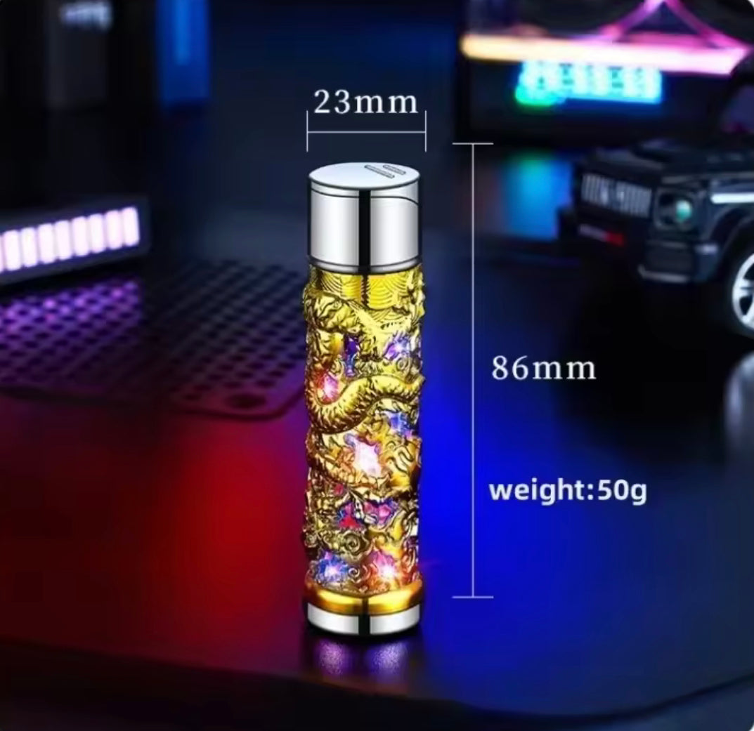 Refillable Dragon Design Torch Lighter, Windproof Butane Red Flame Lighter, Classic Fashionable Lighters
