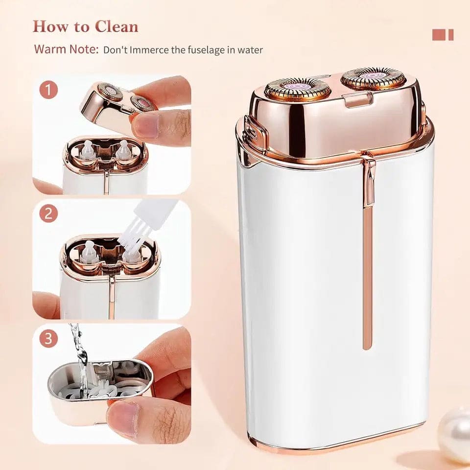 Dual Hair Flawless, Mini Lady Hair Trimmer, Floating Double Blade Hair Remover, Women Electric Shaver Epilator Tool, Painless Electric Face Razor, Instant Hair Remover Device, Electric Razor With Light