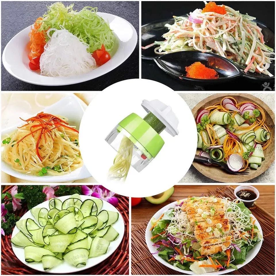 Spiralizer Vegetable Cutter, Spiral Blade Cutter, Kitchen Pasta Noodle Spaghetti Maker, Vegetable Fruit Spiral Slicer Salad Tool, Adjustable Grater Coil Slicer Kitchen Tools, 3 In 1 Adjustable Spiral Grater Cutter, Pasta Spaghetti Zucchini Noodle Maker