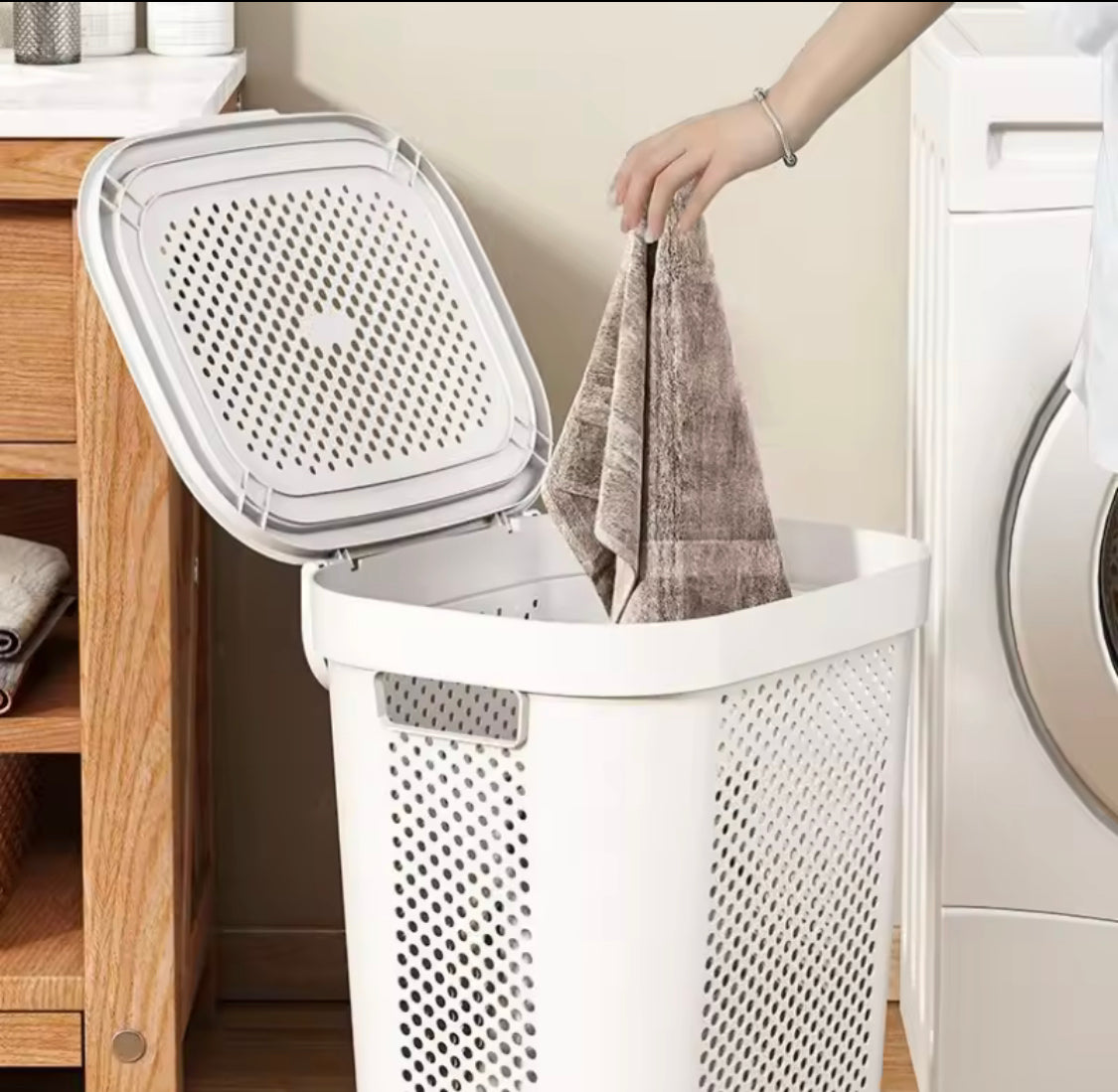 Dual Purpose Laundry And Toy Basket, Moveable Plastic Laundry Basket, Multipurpose Laundry And Storage Basket