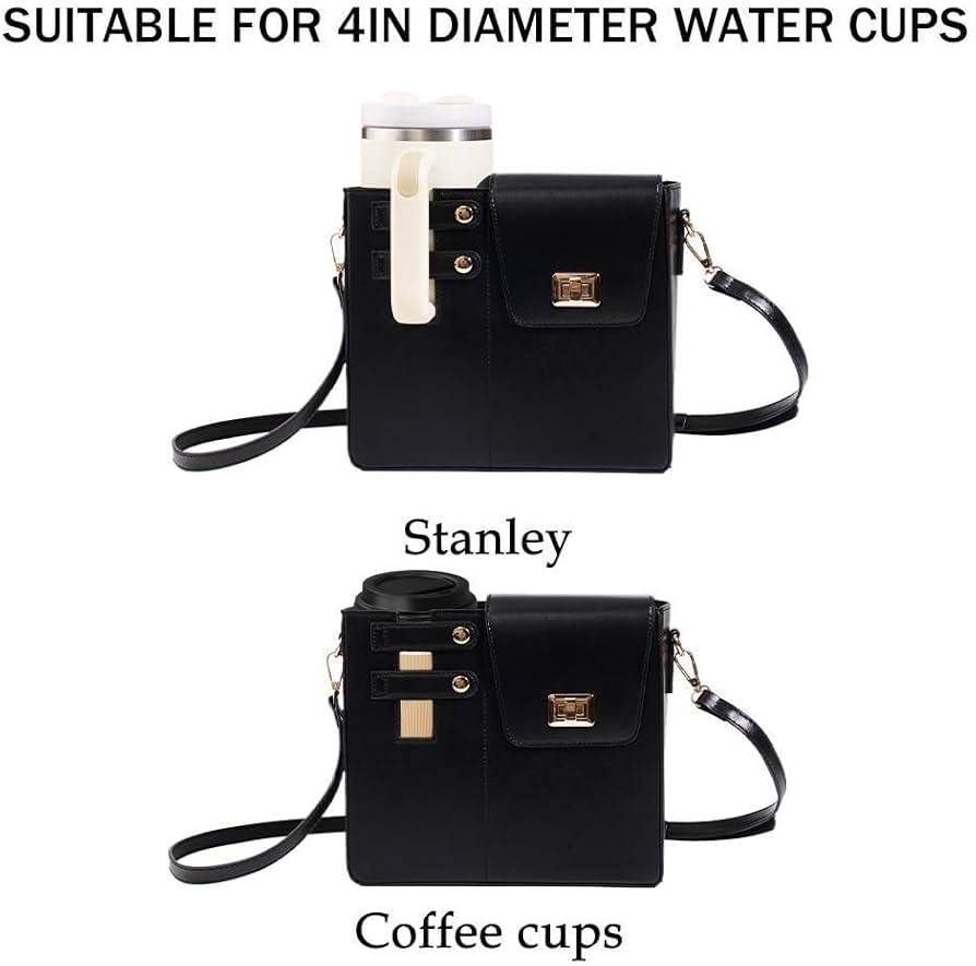 Crossbody Water Cup Storage Bag, Outdoor Water Bottle Carrier Bag With Storage Pocket, Tumbler Carrier Office Bag For Girls