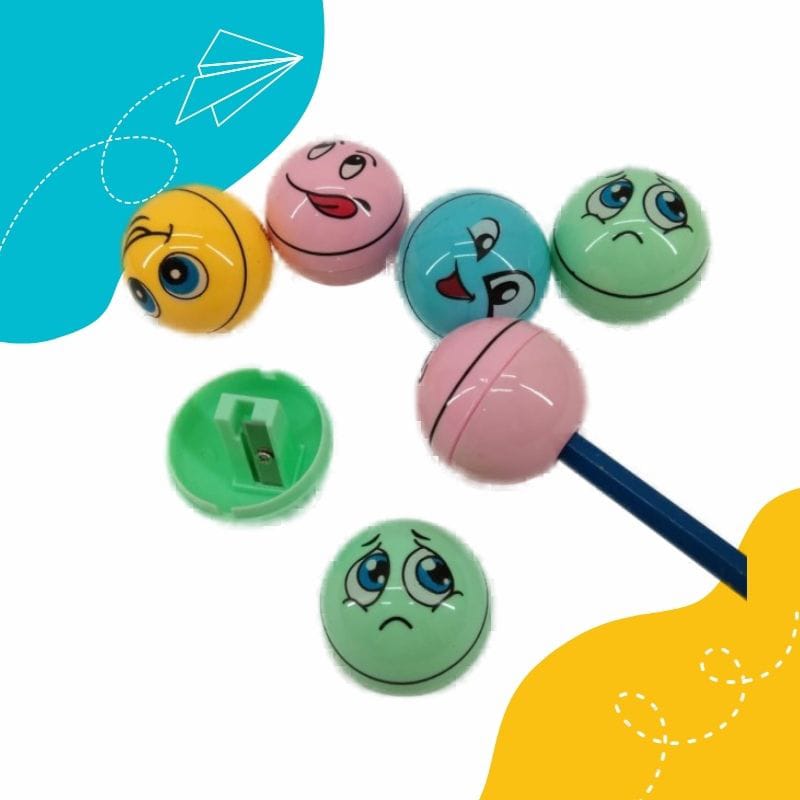 Cute Emoji's Sharpener, Lollipop Style Sharpener, Funky Emoji Sharpener