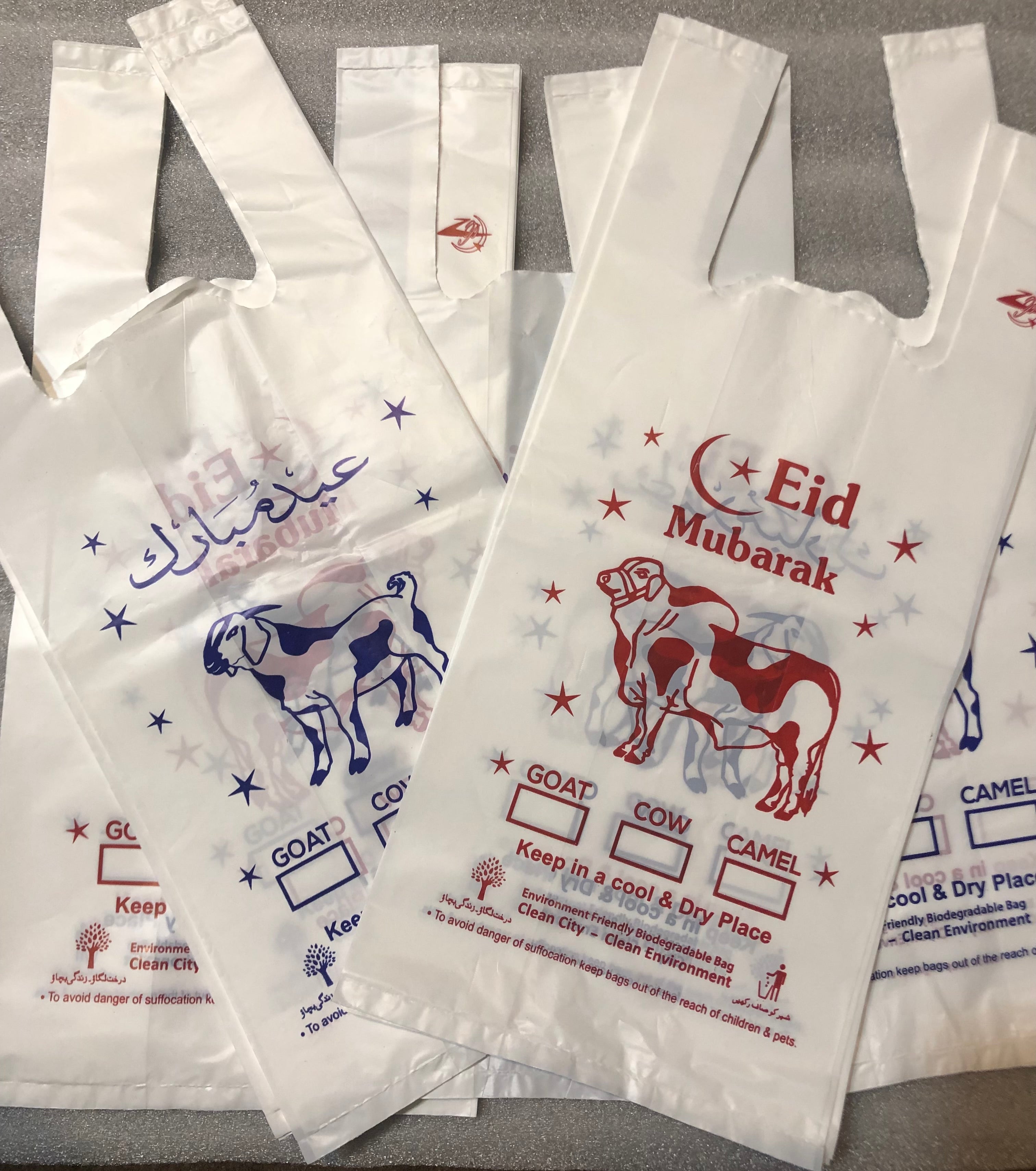 Bakra Eid Meat Bags, Disposable Shoppers, Meat Plastic Bags