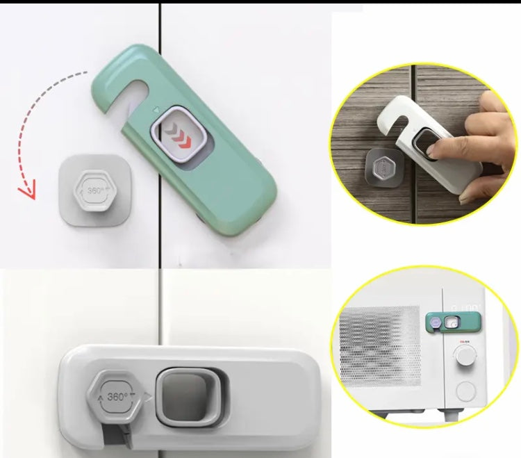 Kids Multifunctional Safety Lock, Baby Anti-Pinch Hand Lock, Baby Protective Refrigerator Drawer Lock