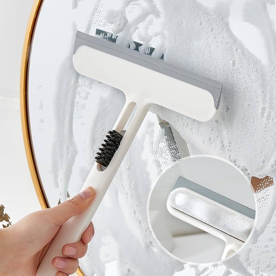 2 In 1 Silicone Wiper With Mini Brush, Car Windshield Wiper And Brush Cleaner, Glass Cleaner Scrapper With Mini Brush