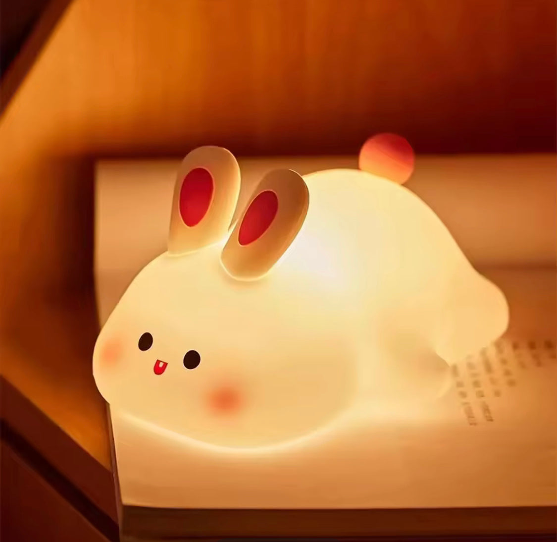 Silicone Rabbit Lamp, Rechargeable Bunny Lamp with Touch Sensor, Silicone LED Lamp For Kids, Multipurpose Silicon Touch Sensor Tap Light, Baby Kids Bedside Night Light