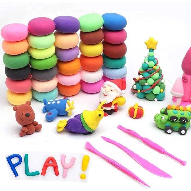 12 Color Modelling Clay With Tools, Magic Clay Artist Studio Toy, Firstly Traders Air Dry Clay Non-Toxic Modeling Clay & Dough, Soft Stretchable Clay, Art Crafts Gift for Kids