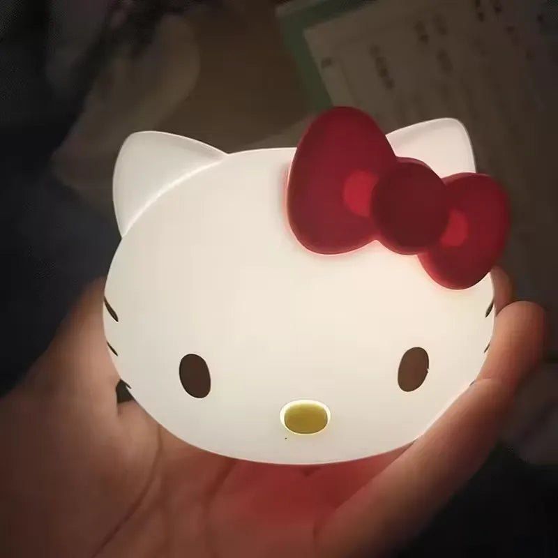 Silicone Hello Kitty Face Lamp, Kawai Hello Kitty Night Lamp, Desktop Decor Hello Kitty Lamp, Bedroom Bedlight Silicone Lamp