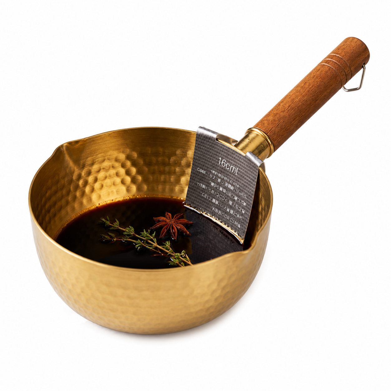 Wooden Handle Hammer Brads Cooking Pan, Easy to Clean Cooking Pot, Kitchen Cookware Gadget