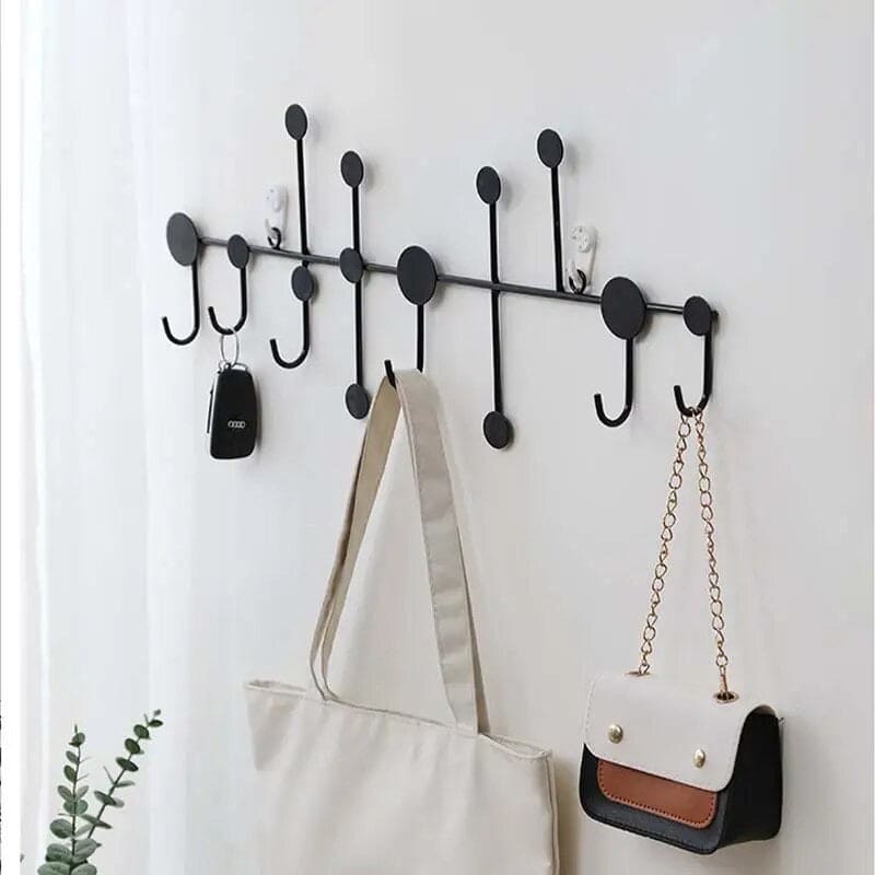 6 Hook Door Rail Hanger, Multifunctional Door Hook, Wall Mounted Coat Hat Hanger, Hallway Commercial Cupboard Minimalist Clothing Rack