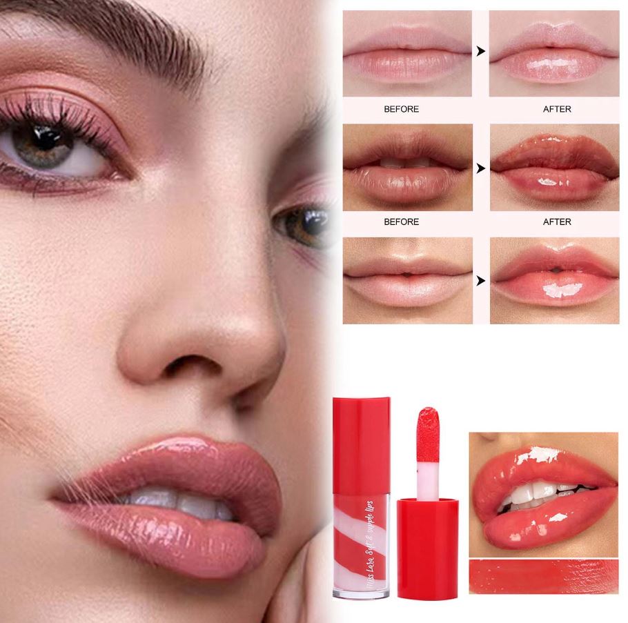 2Pcs Miss Lara Lip Gloss and Lip Balm Set, Mini Liquid Lipstick, Long-lasting Lipstick Set