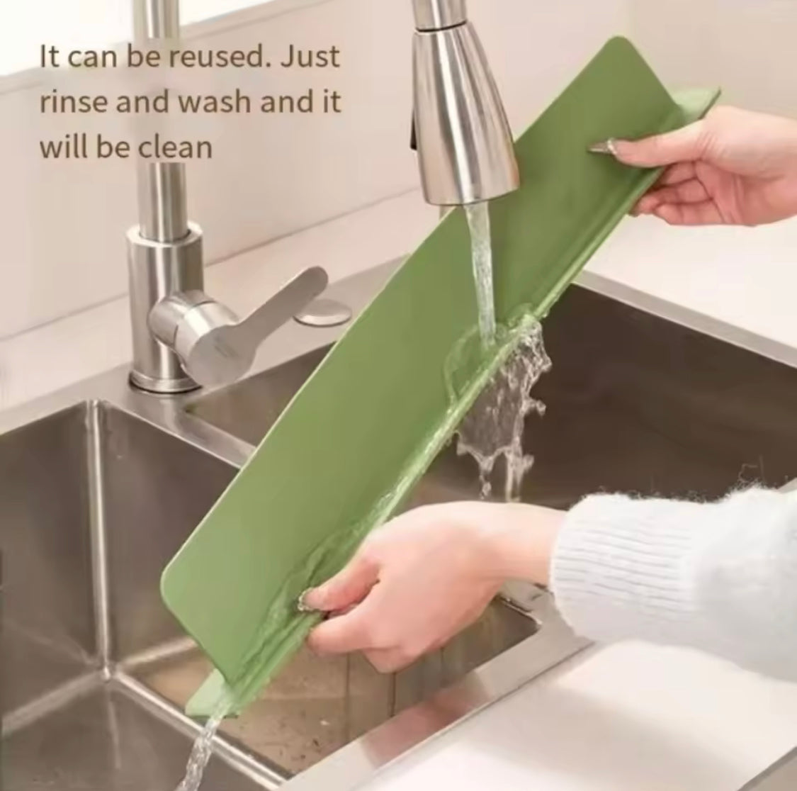 Silicone Sink Splash Guard with Suction Cup, Kitchen Sink Water Splash Guard, Anti Splash Stopper For Kitchen