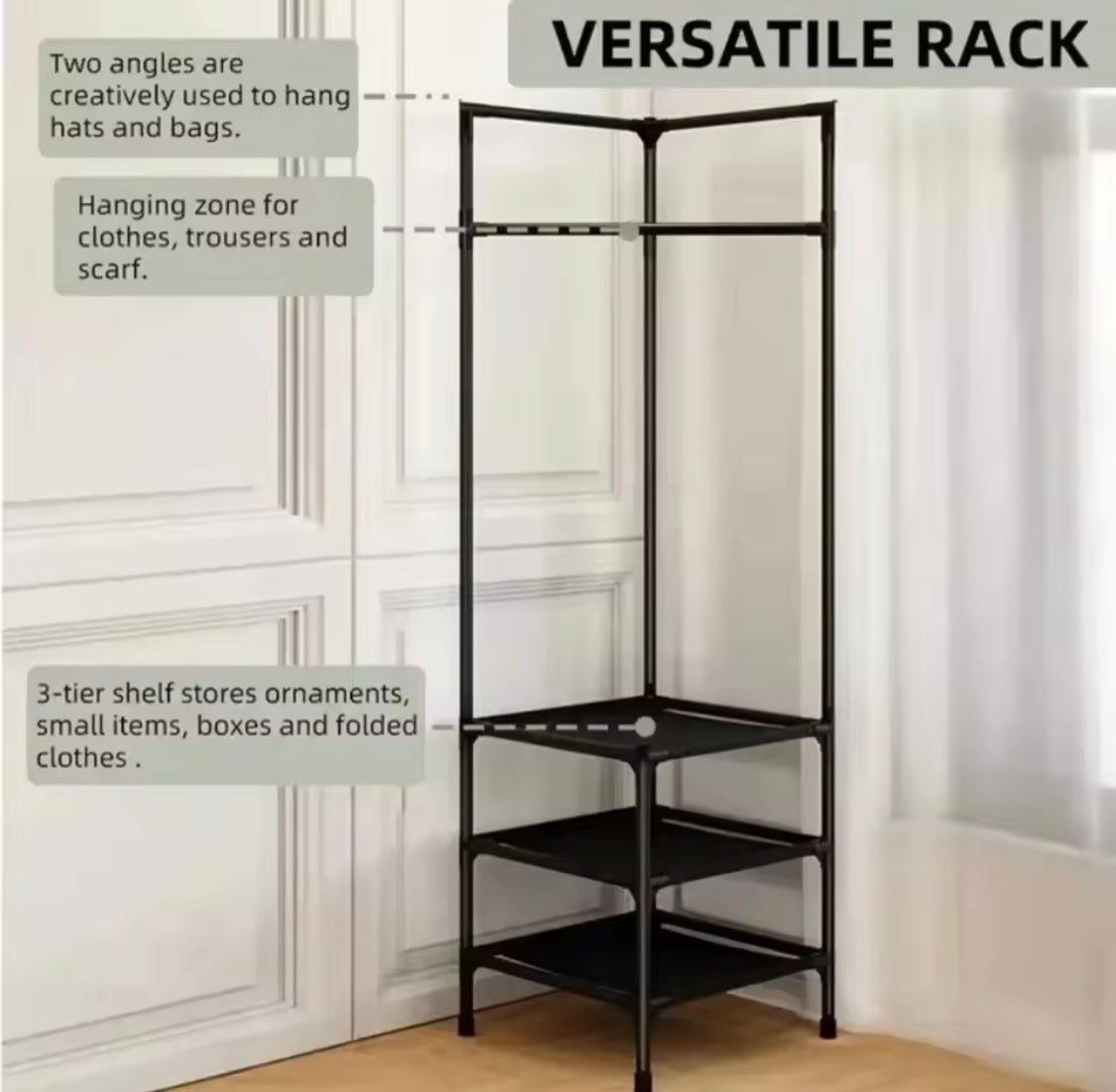 Multilayer Bedrooms Corner Clothes Rack, Simple Clothes Coat Racks, Living Room Organizer Shelf