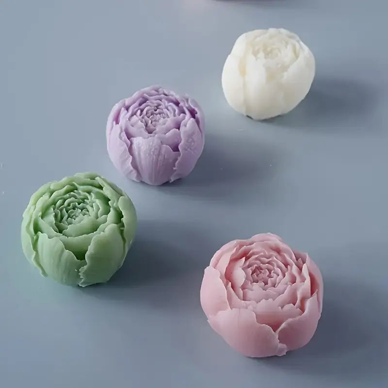 Elegant 4pcs Flower Shaped Aromatherapy Candles, Floral Rose Scented Candle, Handmade Room Decor Candles, Rose Scented Candle