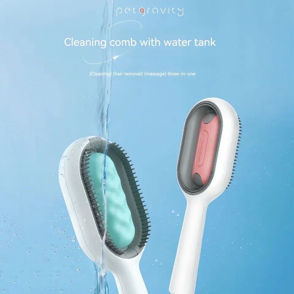 Pet Grooming Brush, Clothes Fuzz Shaver, 4 in 1 Pet Cleaning Hair Removal Comb, Travel Brush for Removing Pet Hair in Cloth, Self Slicker Cleaning Brush, Multifunctional Cat Dog Comb, Floating Hair Sticky Remover, Universal Pet Knots Remover