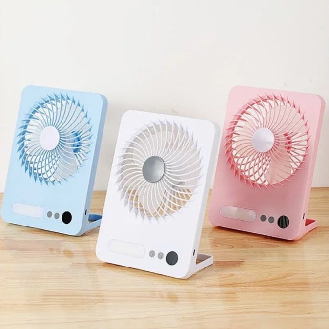 Slim Foldable Led Fan, Small Night Light Fan, Dormitory Hanging Dual Purpose Fan, Summer Mini Fan With Light