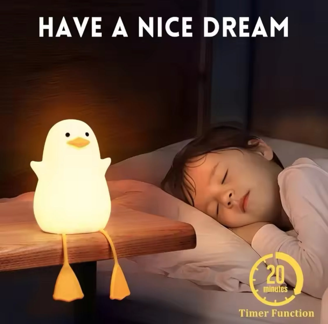 Cute Duck Led Night Lamp, USB Rechargeable Silicone Touch Lamp, Cute Warm Night Light, Duck Lamp For Room Decoration