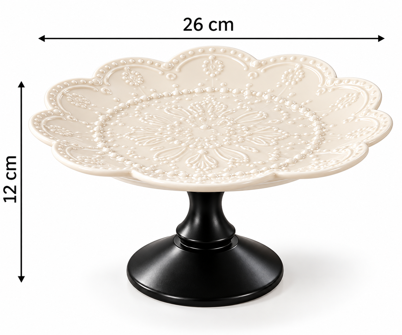 Elegant Floral Ceramic Cake Stand, Dessert And Cupcake Serving Display with Pedestal Stand, Decorative Cake Serving Stand
