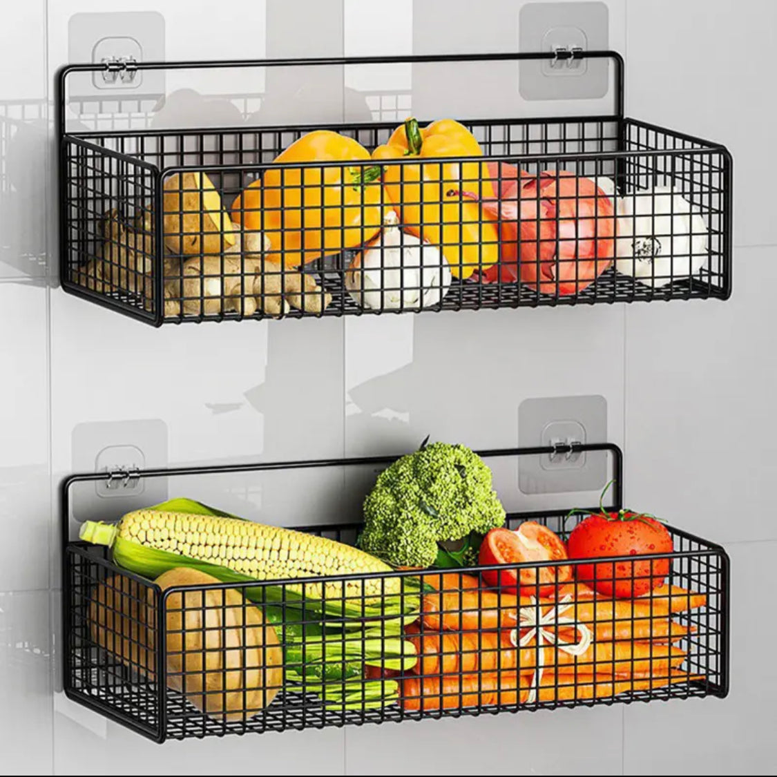 Kitchen Wall Mount Storage Rack, Multifunctional Kitchen Organiser, Wa ...