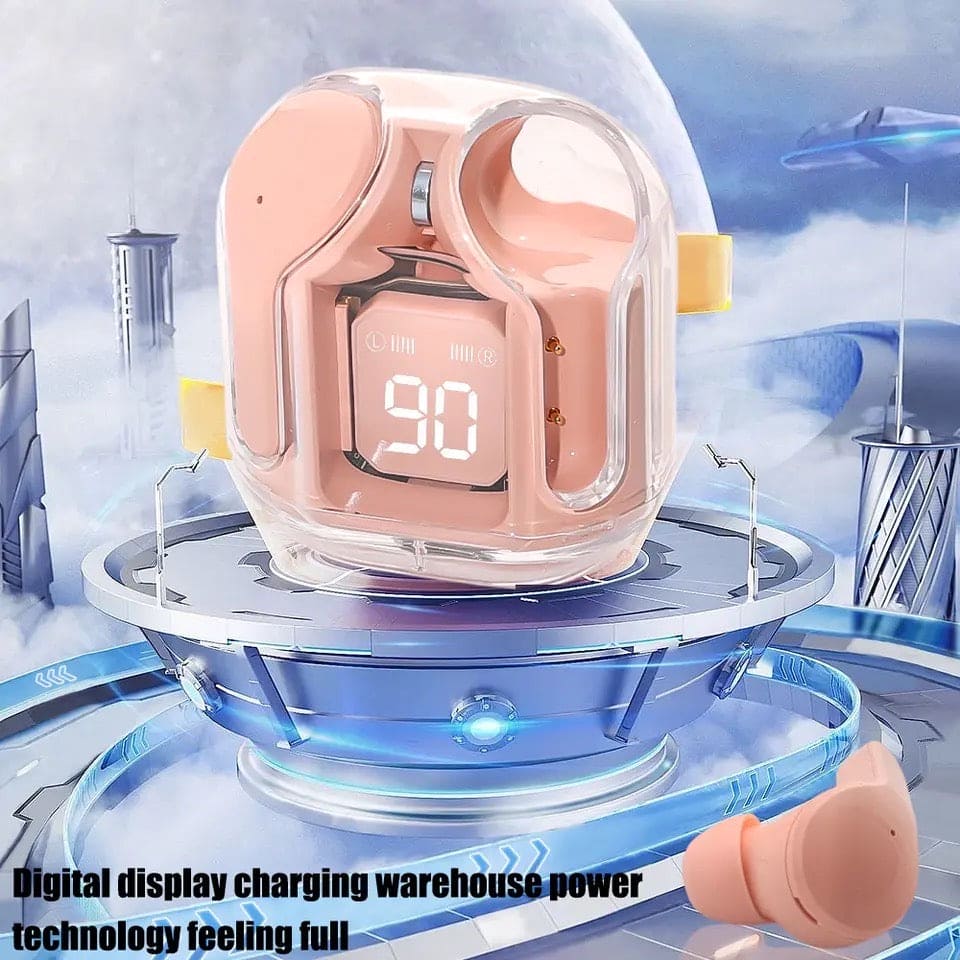 Transparent Wireless Earbuds, Air 31 TWS Earphone, Digital Wireless Bluetooth Earphones, Stereo Ring Headset With Built-in Charging Compartment, Waterproof In Ear Touch Control Earplug, In Ear Headsets with Built-in Mic