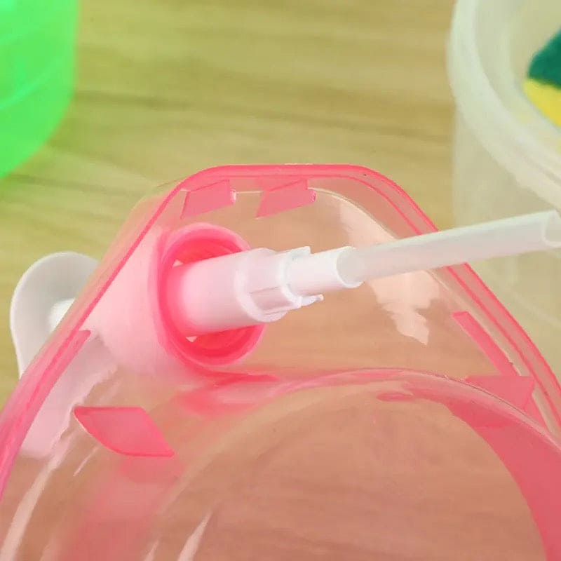 Press Cleaning Liquid Container, Soap Dispenser With Sponge Holder, Kitchen Liquid Dispenser Press Box, Press Soap Outlet Box Sponge Dispenser, 800ml Manual Sink Dish Washing Soap Dispenser, 2 in 1 Design For Kitchen